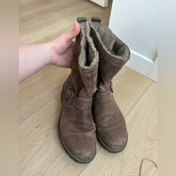 Ecco Brown Combat & Moto Boots - Picture 2 of 4